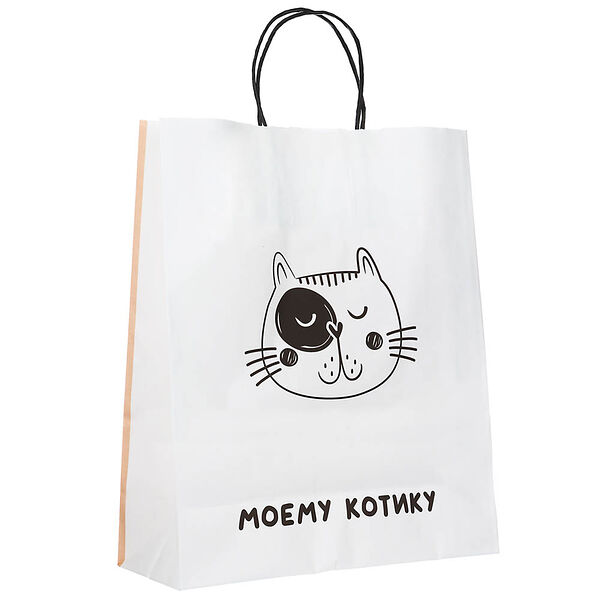 Пакет бумажный, 26х11х32 см, дизайн без лишних слов