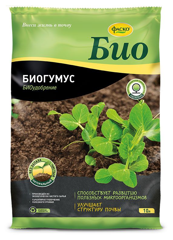 

Удобрение органоминеральное ФАСКО Био Биогумус, сухое, 5л