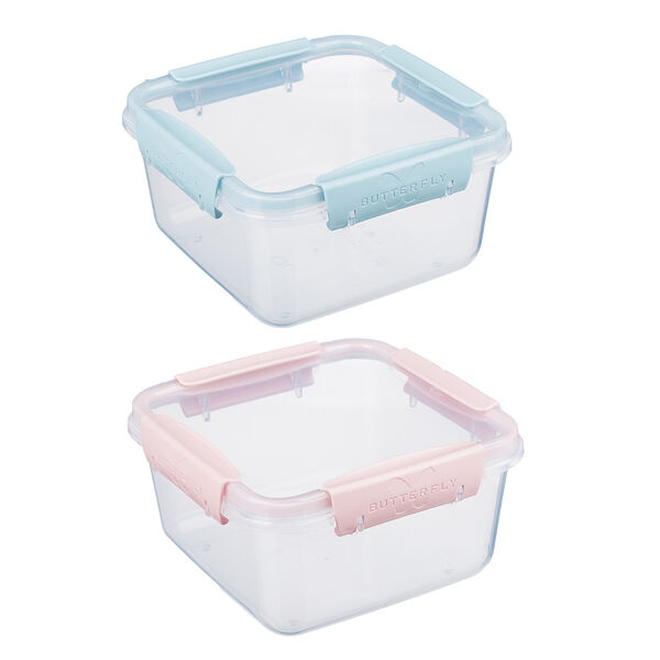 Контейнер для продуктов герметичный butterfly квадрат 1,2л (156х156х84мм), 1 шт., 2 цвета в ассортименте