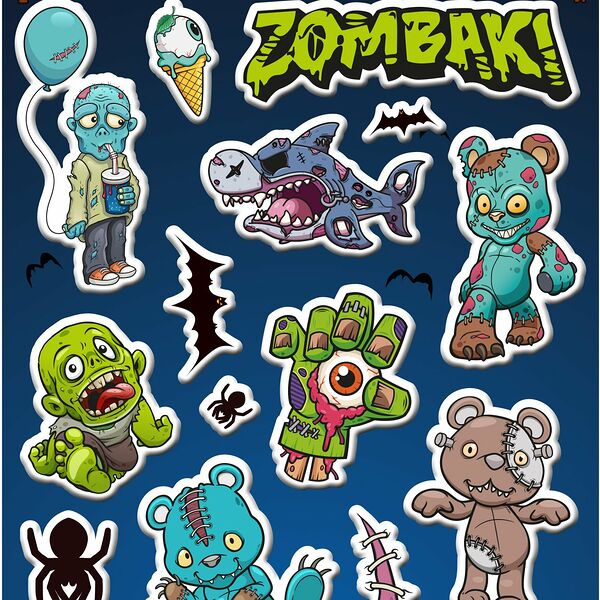 Наклейки Зомбаки объемные 11х20 см