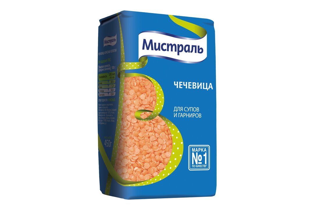 

Чечевица Мистраль красная колотая, 450 г