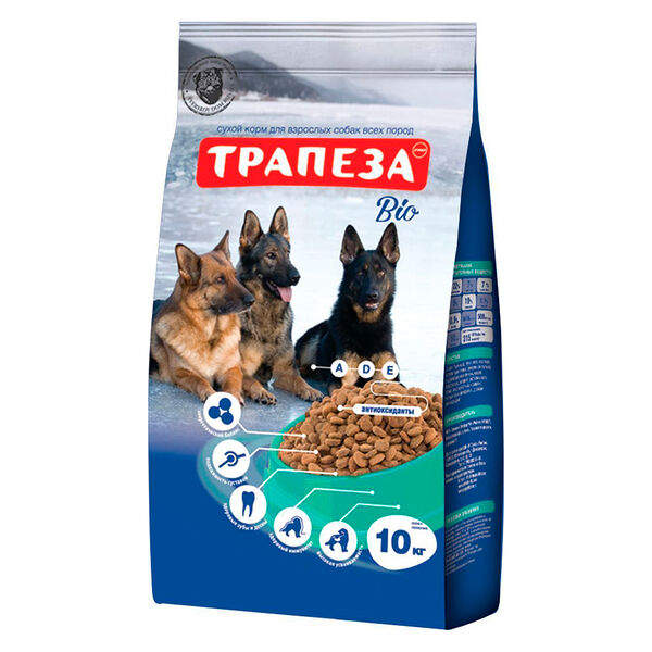 Корм для взрослых собак всех пород сухой Трапеза Bio