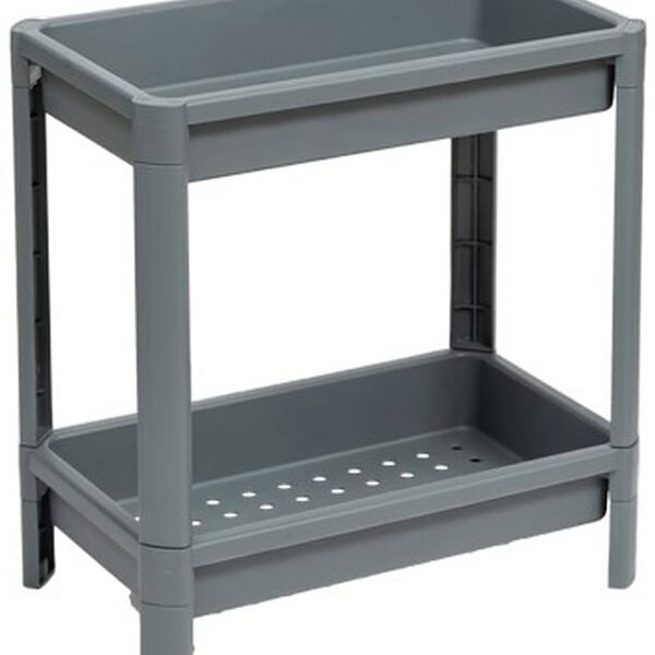 Этажерка Violet Vikea широкая 2-х ярусная серый