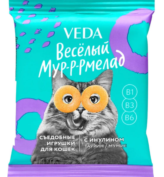 Мармеладки ВЕДА Веселый Мур-р-мелад для кошек с инулином 6г