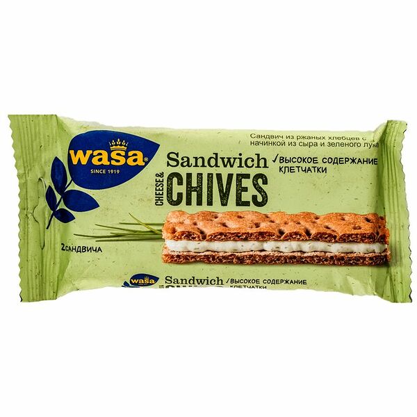 Хлебцы Sandwich ржаные сыр зеленый лук ТМ Wasa (Васа)
