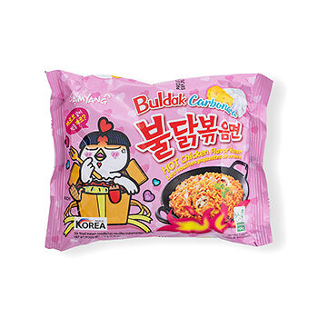 Лапша Samyang быстрого приготовления со вкусом курицы и соуса карбонара острая