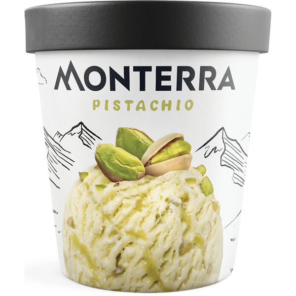 Пломбир Monterra Pistachio с фисташками и фисташковым соусом