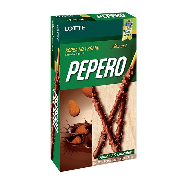 Соломка Almond Pepero Lotte в шоколадной глазури с миндалём