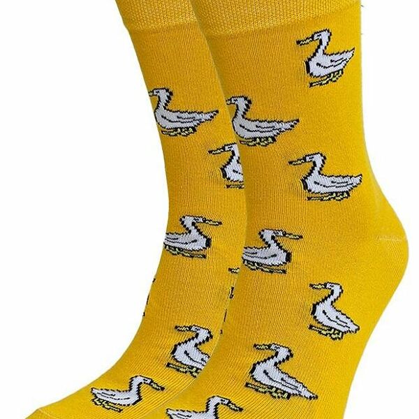 Носки мужские Comandor Гуси желтые, размер 27