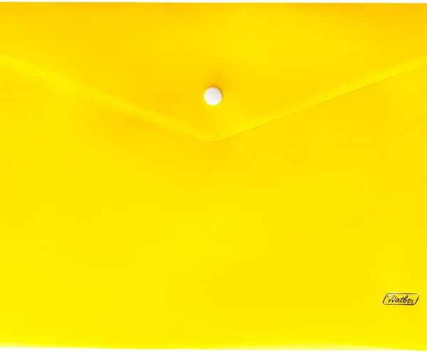 Папка-конверт Hatber на кнопке А4 желтая