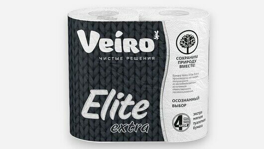 Бумага туалетная Veiro Elite Extra 4-слойная 4 рулона