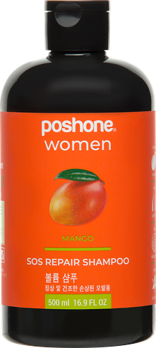 Шампунь для нормальных, сухих и поврежденных волос восстанавливающий Poshone Women Mango 500 мл