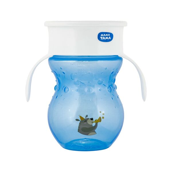 Поильник-чашка МАМА ТАМА непроливайка 360° 8 мес+ 270 мл цвет голубой