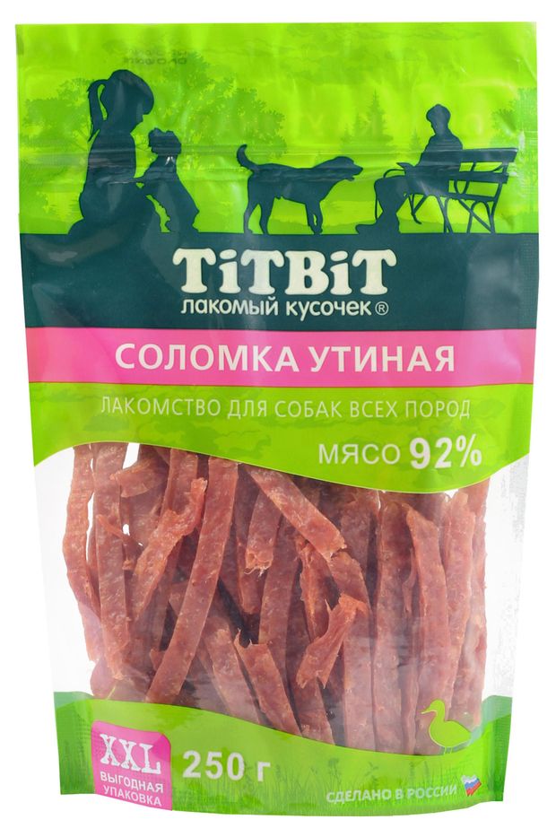 

Лакомство для собак Titbit соломка утиная XXL 250 г