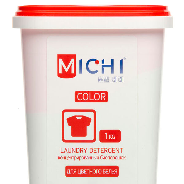Стиральный биопорошок Michi концентрированный для цветного белья, 1 кг