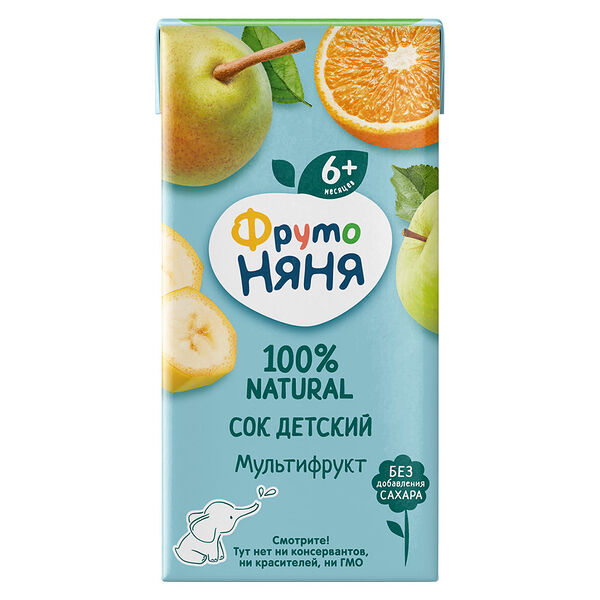 ФрутоНяНя сок мультифрукт 200 мл