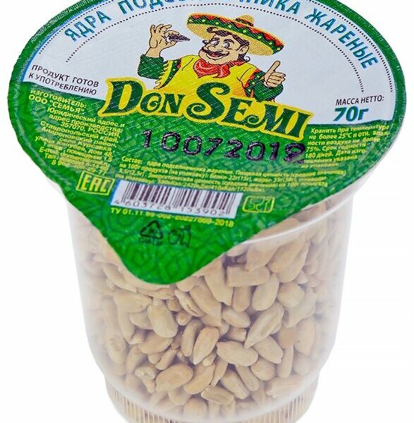 Семена подсолнечника Don Semi жареные очищенные 70 г