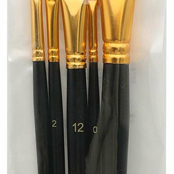 Набор кистей Ашан Красная птица синтетические плоские, 5 шт