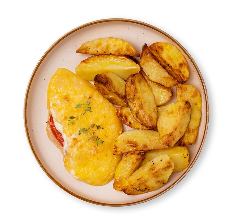 

Филе цыплёнка-бройлера под сырной корочкой с картофельными дольками Азбука Вкуса 290 г