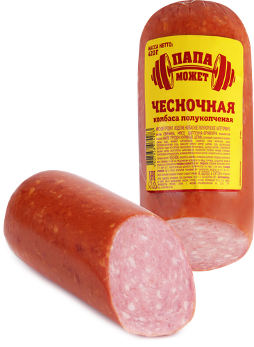 

Колбаса полукопченая Папа может Чесночная 420 г