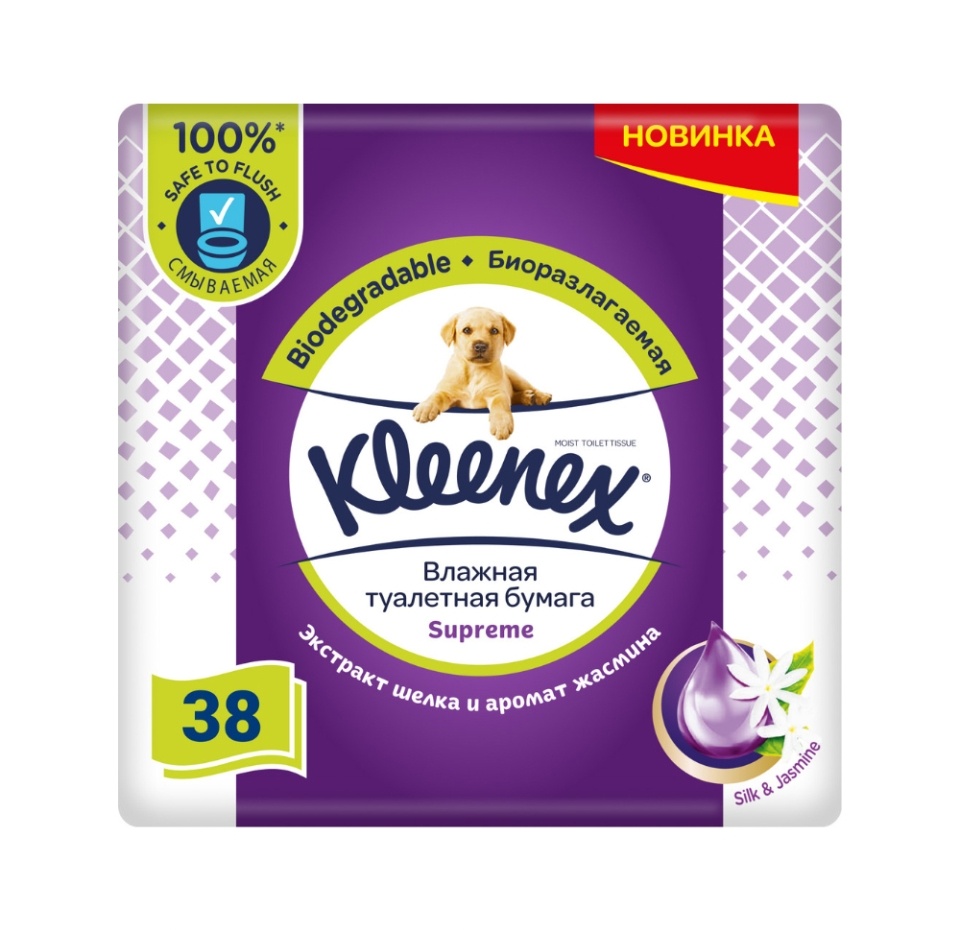 

Бумага туалетная Kleenex Supreme влажная 38 шт.