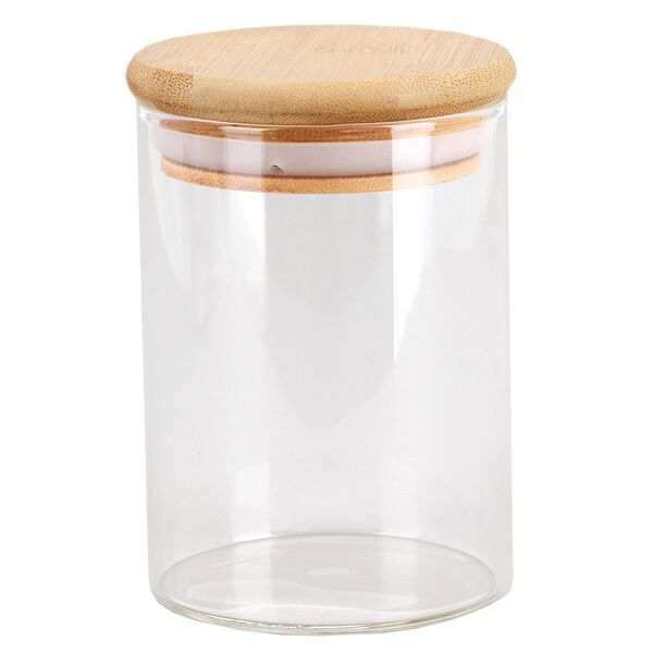 Банка для хранения продуктов Домовой с бамбуковой крышкой, 200 мл, стекло