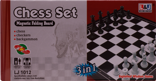 

Настольная игра Ling Jun Toys 3 в 1 Шашки-шахматы-нарды, на магнитах