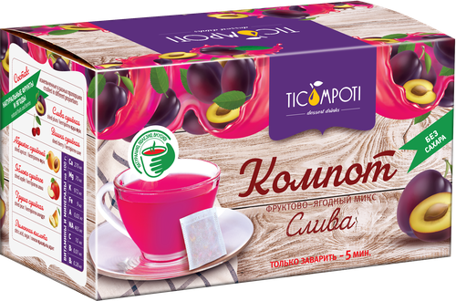 

Напиток десертный Ticompoti Компот Слива к/уп 112 г