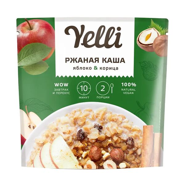 Каша Yelli ржаная яблоко-корица, 60г