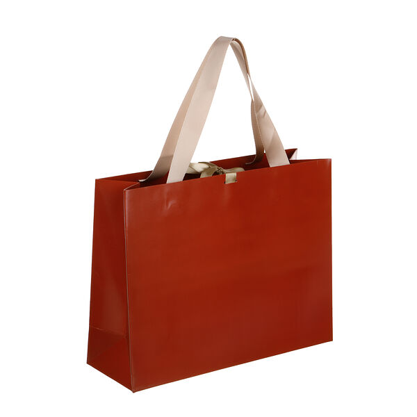 Ladecor пакет подарочный, высококачественная бумага, с лентой, 32x25x11 см, бордовый