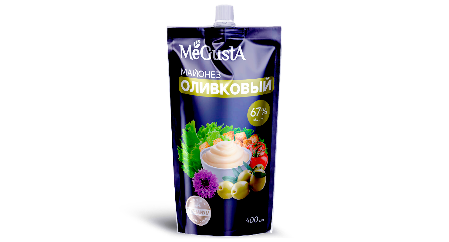 

Майонез MeGusta Оливковый 67% дой-пак 400 мл