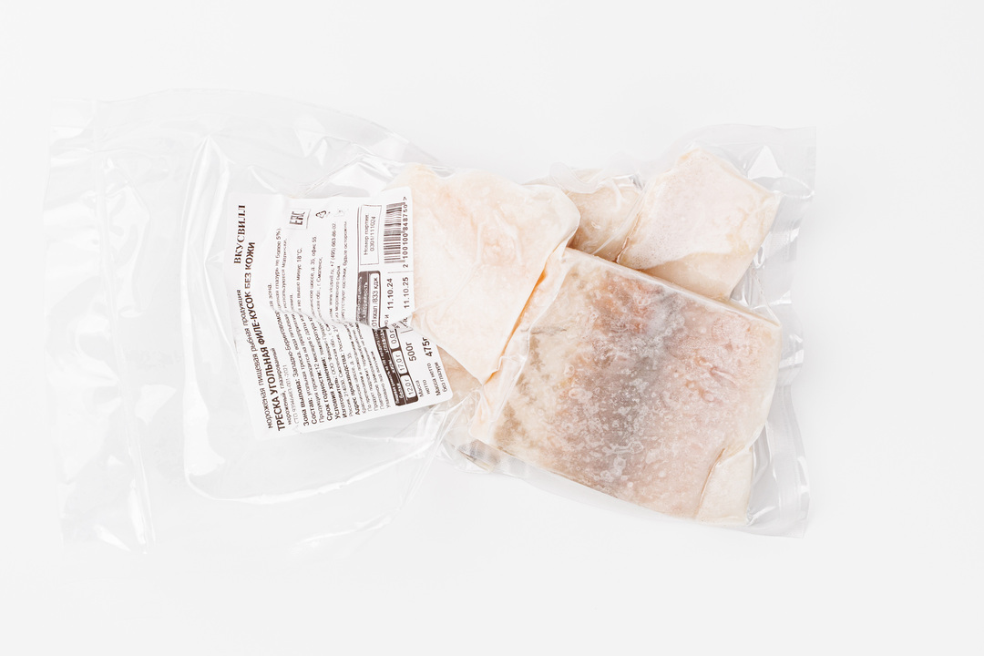 

Угольная рыба черная треска ВкусВилл филе-кусок без кожи замороженный 500 г