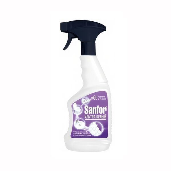 Спрей универсал Sanfor Ультра Белый (на хлоре)  500 мл