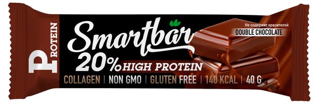 

Протеиновый батончик Smartbar Protein в темной глазури с двойным шоколадом, 40 г