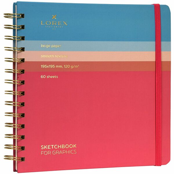 Скетчбук LOREX Curly gradient touch, 60 листов, 19,5х19,5см, Арт. LXSBC190-GT