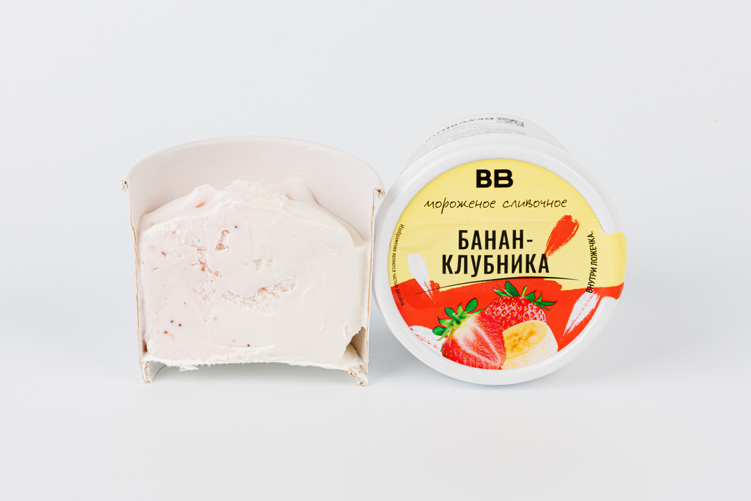 

Мороженое сливочное ВкусВилл Банан-клубника 75 г