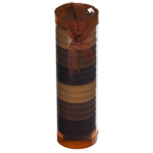 Набор резинок для волос Ameli, 18 шт, 5 см, коричневый