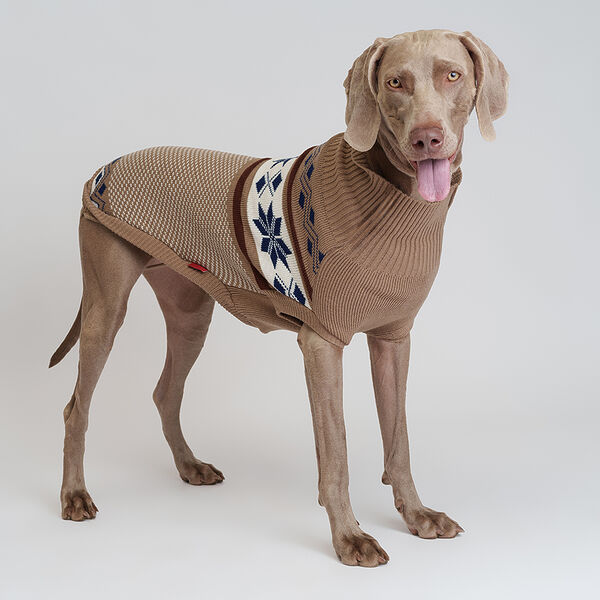 Свитер коричневый с узорами 5XL