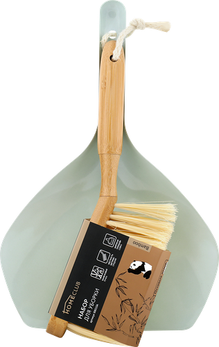 Набор для уборки Homeclub Bamboo, совок со сметкой, бамбук, металл, Арт. B8010A
