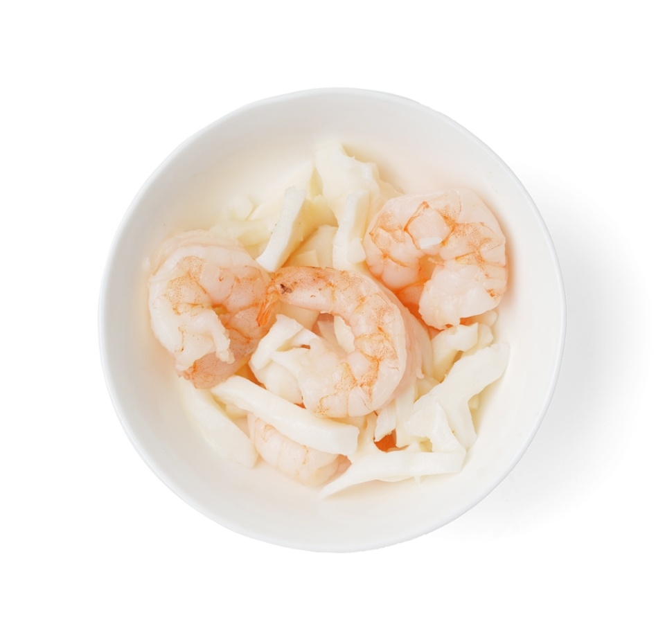 

Микс кальмар гигантский с креветками белоногими отварные «Азбука вкуса» 80 г, Россия