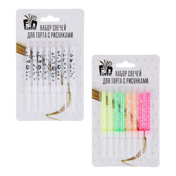 Fntastic набор свечей для торта с рисунками, 9х15 см