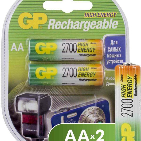 Аккумуляторы AA GP 2700 мАч, 2 шт.