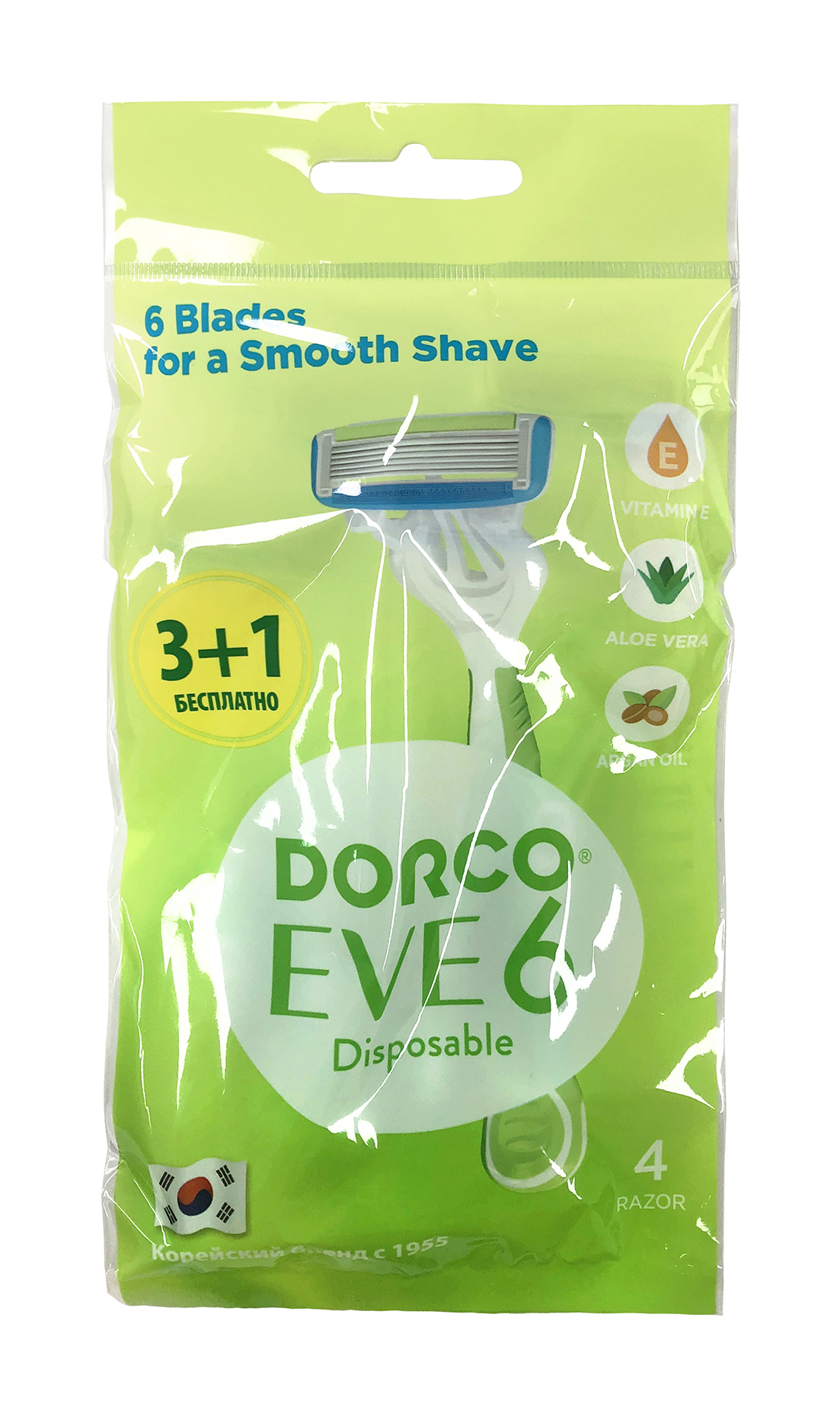

Станки для бритья Dorco Eve 6 одноразовые 6 лезвий женские 4шт