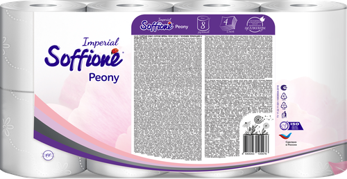 

Туалетная бумага Soffione Imperial Peony 4 слоя, 8 рулонов