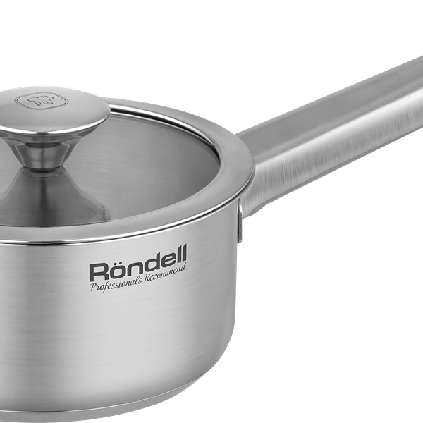 Ковш RONDELL Modern, с крышкой, нержавеющая сталь, индукция, 0.9л, Арт. 1745-RD-01