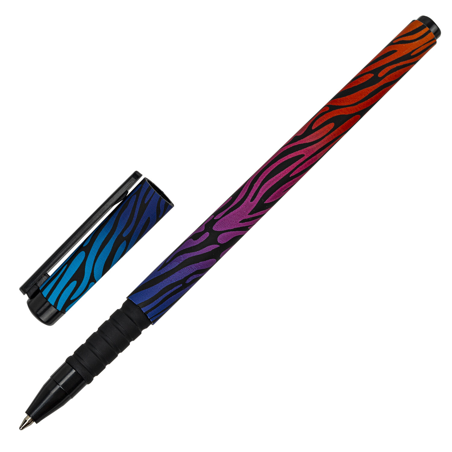 

Ручка шариковая BRAUBERG Neon zebra soft touch grip, синий, 0,7мм, Арт. 143721