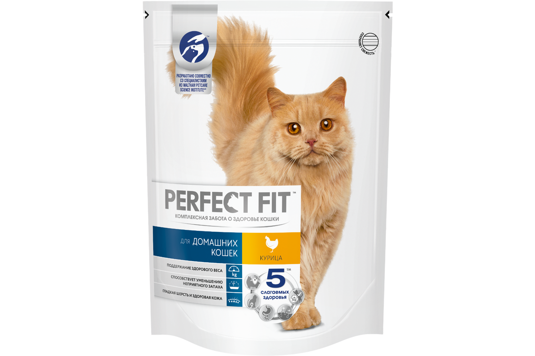 

Корм сухой Perfect Fit In-Home Курица для живущих в помещении кошек полнорационный 650 г