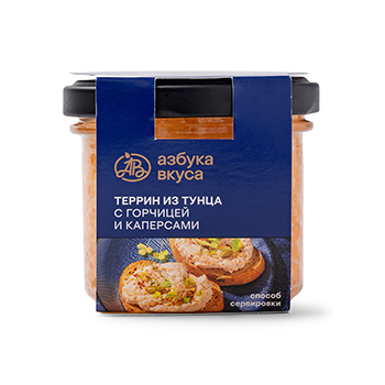

Террин Азбука Вкуса из копченого тунца с горчицей и каперсами 90 г Россия