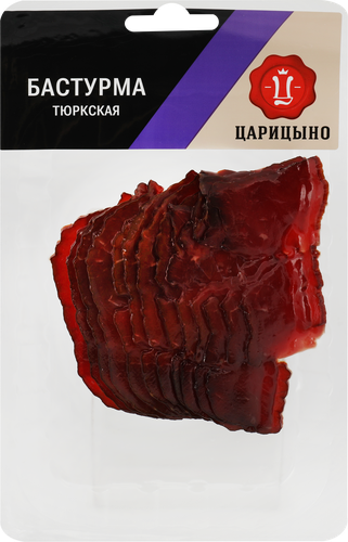 

Бастурма из говядины сырокопчёная Царицыно Тюркская, нарезка 90 г