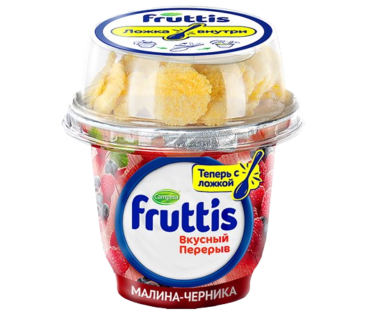 Продукт йогуртный Фруттис Вкусный перерыв 2,5% черника малина хлопья кукуруз глаз паст 175г